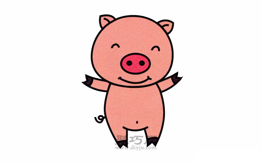 小猪简笔画的画法