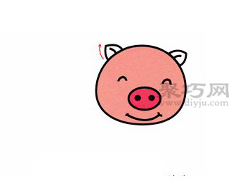 小猪简笔画的画法步骤3