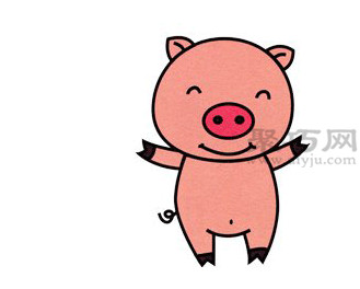 小猪简笔画的画法步骤6