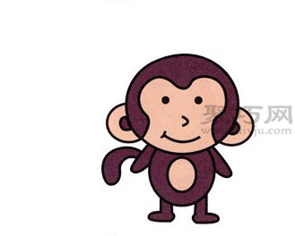 猴子简笔画的画法步骤6