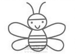 小蜜蜂简笔画的画法步骤4