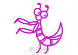 螳螂简笔画的画法