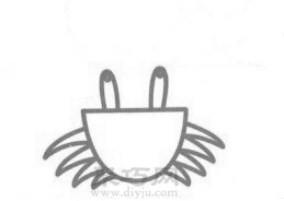海蟹的简笔画的画法步骤3