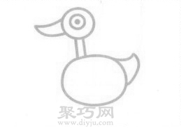 小鸭子简笔画的画法步骤3