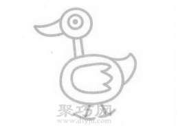 小鸭子简笔画的画法步骤4