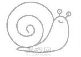 蜗牛简笔画的画法步骤4