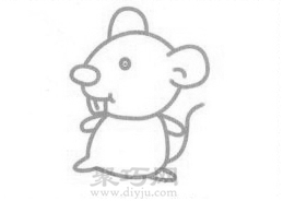 老鼠简笔画的画法步骤4