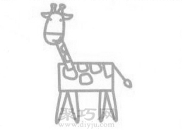 长颈鹿简笔画的画法步骤4