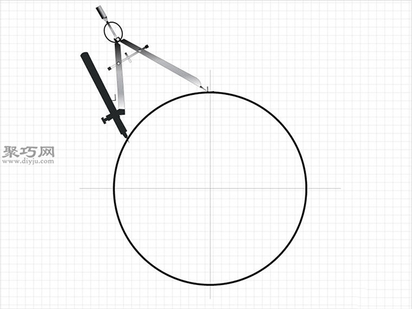 用圆规画一个完美的六边形画法步骤 2