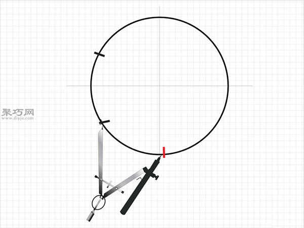 用圆规画一个完美的六边形画法步骤 5