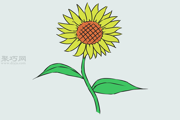 向日葵的画法 教你怎么画花