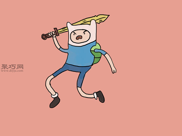 挥剑的芬画法教程 一起学画动画角色Finn步骤