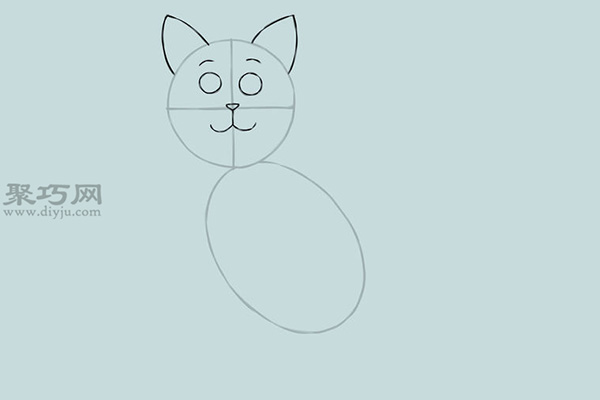 画一只卡通猫画法教程 2