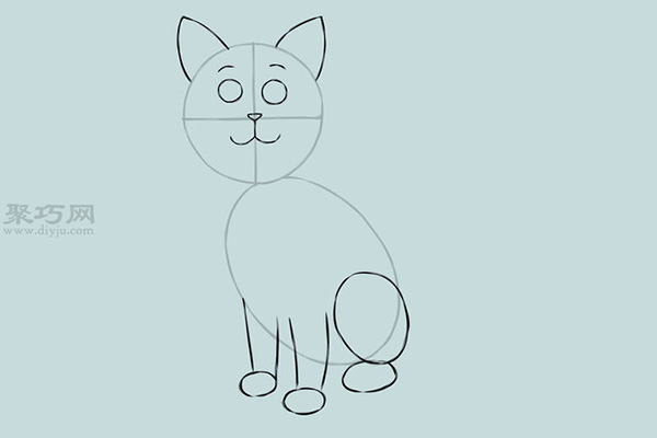 画一只卡通猫画法教程 3