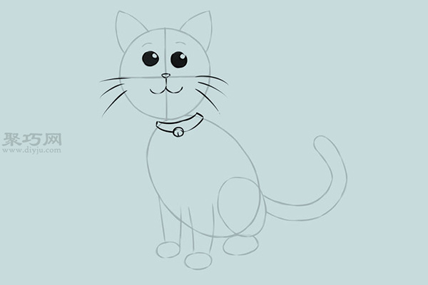 画一只卡通猫画法教程 5