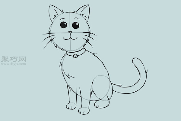 画一只卡通猫画法教程 6