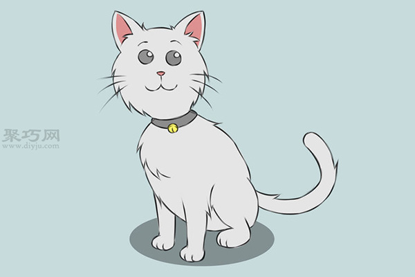 画一只卡通猫画法教程 7