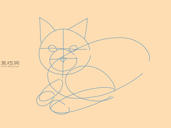 休息的猫的画法 4