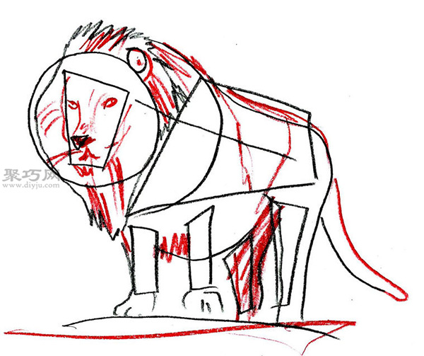 素描法画狮子画法步骤