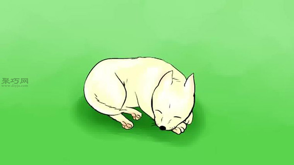 画睡觉的卡通狗的步骤