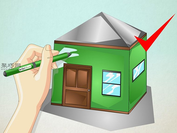 正方形画房子的画法 来看怎样画一座简单的房子