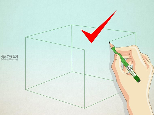 立方体画房子画法步骤一起学如何画一座简单的房子 聚巧网