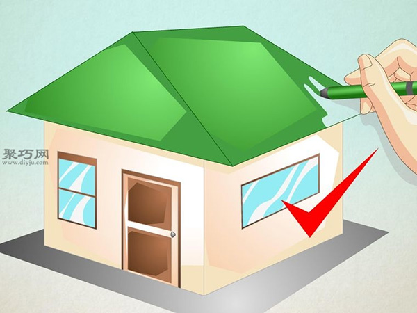 立方体画房子画法步骤 一起学如何画一座简单的房子