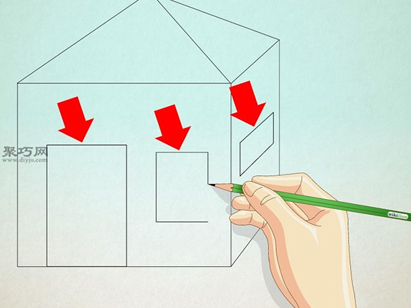 正方形画房子的画法 23