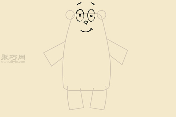 卡通版小熊玩偶画法教程 4