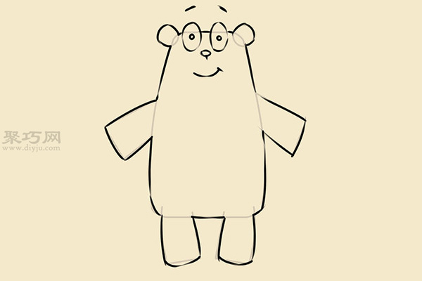 卡通版小熊玩偶画法教程 5