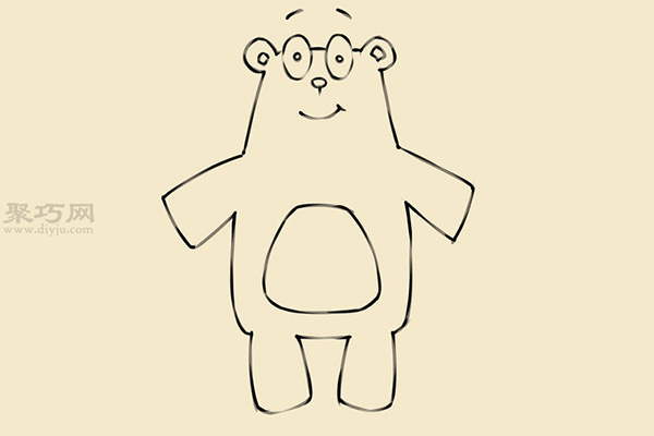 卡通版小熊玩偶画法教程 7