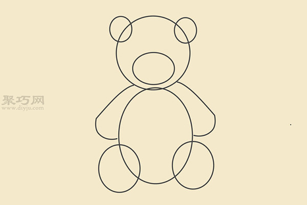 卡通小熊玩偶画法步骤 12