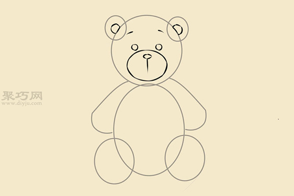 卡通小熊玩偶画法步骤 13