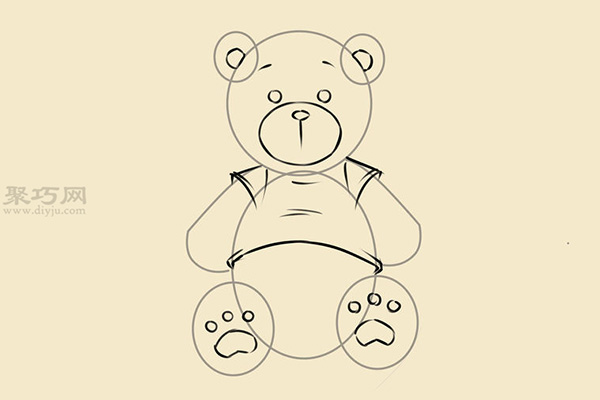 卡通小熊玩偶画法步骤 15