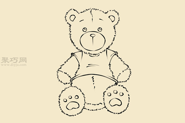 卡通小熊玩偶画法步骤 17