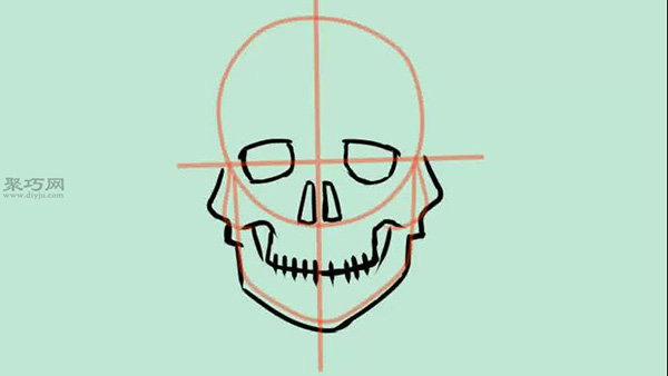 颅骨正面图画法教程