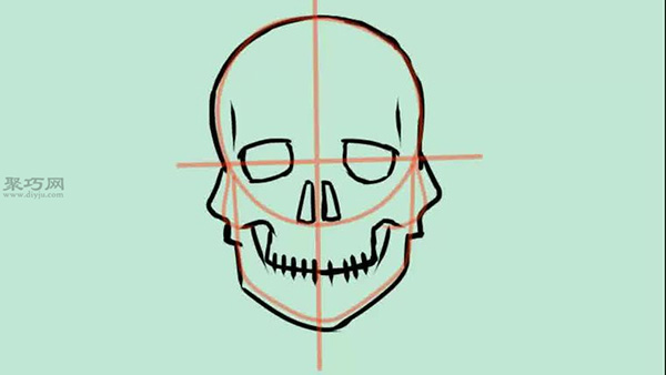 颅骨正面图画法教程
