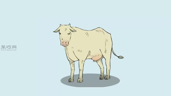 画现实风格的奶牛的步骤 一起学如何画奶牛