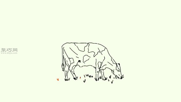 画吃草的奶牛画法步骤
