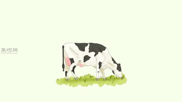 画吃草的奶牛画法步骤