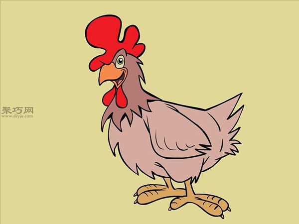 卡通公鸡的画法 教你怎么画公鸡