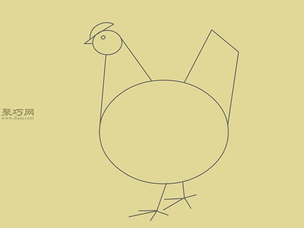 画简笔画公鸡的步骤 21