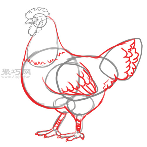 传统公鸡画法教程