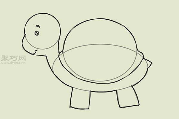画卡通乌龟的画法 6