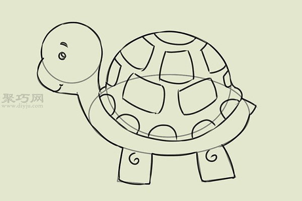 画卡通乌龟的画法 7