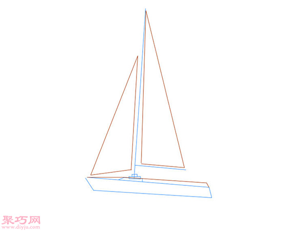 帆船画法步骤 14
