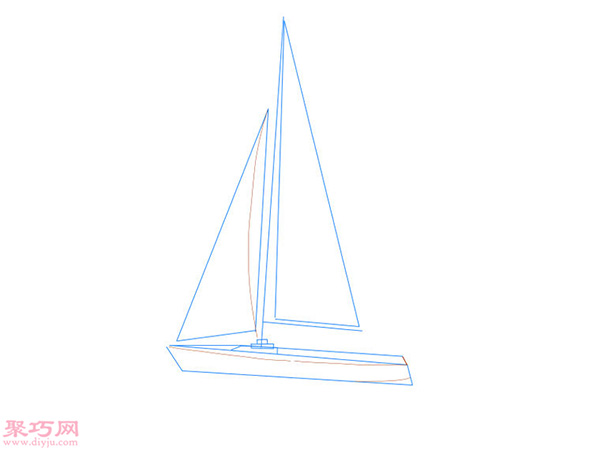 帆船画法步骤 15
