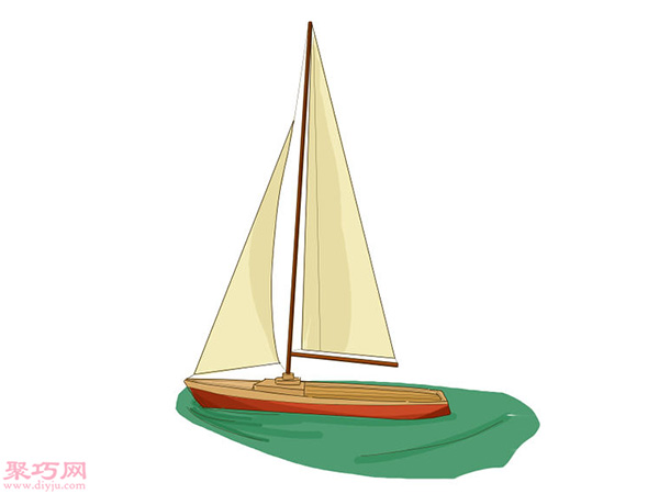 帆船画法步骤 18