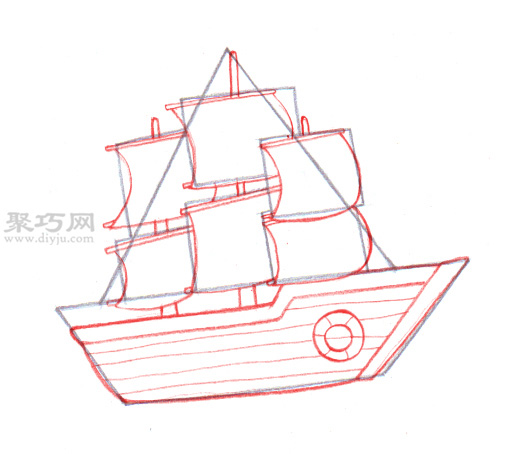 传统船的画法 5