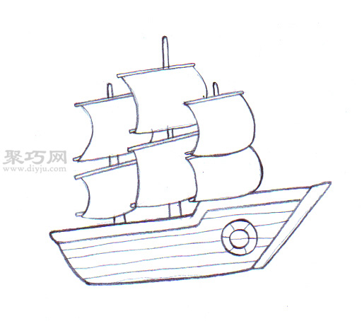 传统船的画法来看怎样画船